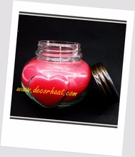 Scented Citronella Glass Jar Candle, Color : Red