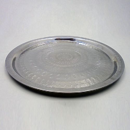 Round Metal Serving Plate, Size : 59 59 3 Cm