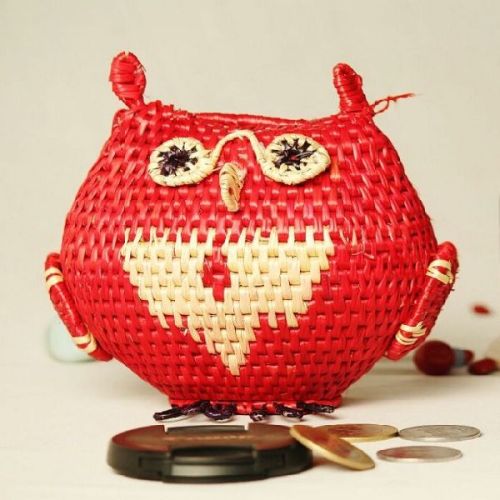 Sikki Grass Coin Holder, Size : (L*B*H): 7.5*10.5*9CM