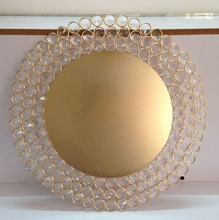 STAINLESS STEEL Crystal Charger Plate, Size : 14 INCH