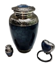 Metal Marble Blue Cremation Urn, For Adult, Style : American Style