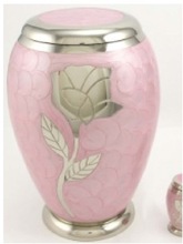 Monarch Engraved Flower Pink Cremation Urn, For Adult, Style : American Style