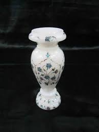 Round Polished Marble Flower Vase, For Decoration, Pattern : Printed