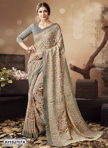 Italian Crepe Fabric Fancy Saree, Occasion : Party Wear