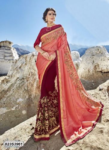 Royskart Chiffon Party Wear Saree, Technics : Woven