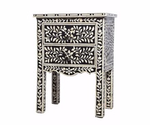 Bed Side Bone Inlay Small Cabinet