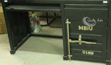 Metallic Industrial Dark Color Container Style Study Table