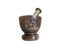 Soft Stone Wooden Mortar Pestle Set, Feature : Eco-Friendly