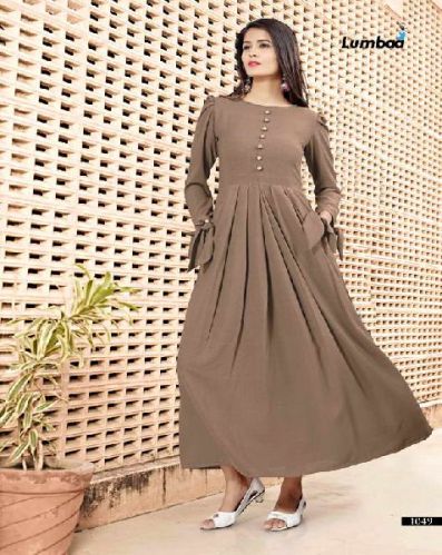 Plain Jute Z-1049 Designer Party Gown, Size : XL, XXL