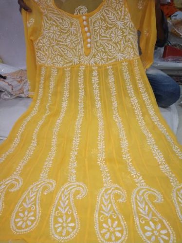 Plain Georgette Kurtis, Size : M, XL