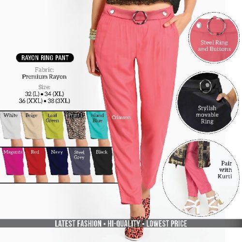 Rayon Ring Pants, Size : 32(L), 34(XL), 36(XXL), 38(3XL)