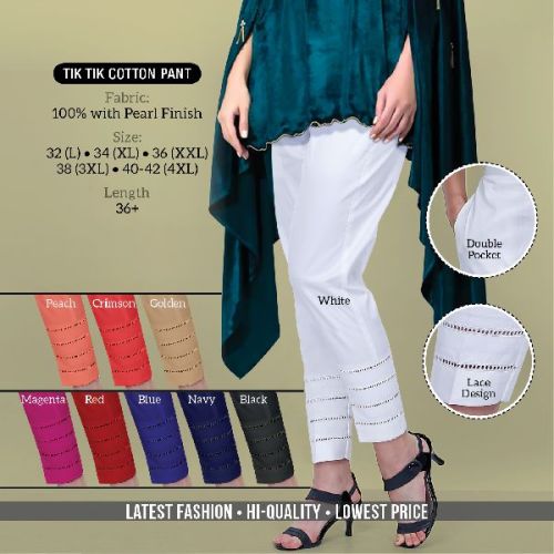 Tik Tik Cotton Pants, Occasion : Casual Wear