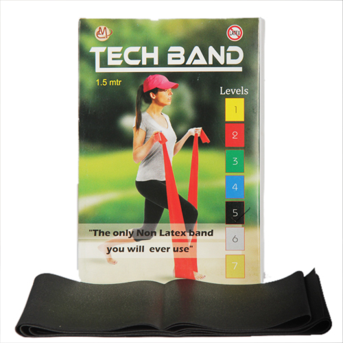 Level 5 Black Exercise Band, Feature : Longevity, Fine Finish, Fine Finish