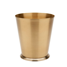 Round Brass Waste Bin, Color : Polish
