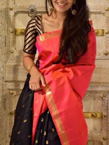 Glitzy Red Color Soft Silk Designer Sarees - sd1282