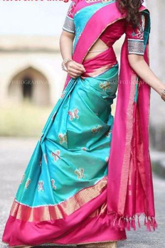 Pink Colored Soft Silk Printed Saree SD188