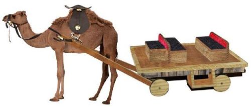 Multicolor Decorative Camel Cart Statue