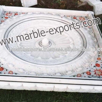 White Marble Inlay Fountain