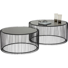 Aluminium Or Iron Wire Black Coffee Table, Size : Diameter 36 Inch. 