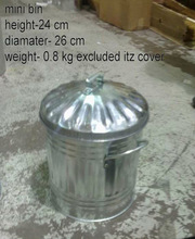 Galvanized Mini Trash Can