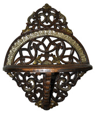 Wood Carved Wall Shelf, Color : Brown