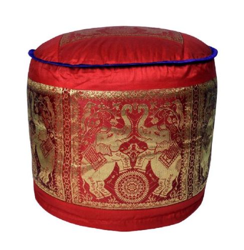 Silk Ottoman Cover, Color : Red