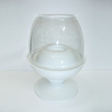 Glass Hurricane Candle Stand, Color : Clear White