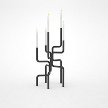 Iron Candlestick Candle Holder, For Home Decoration, Color : Black