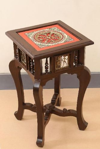 Furnitree Wood Antique Chettinad Hexagonal Table, For Home, Style : Anitque