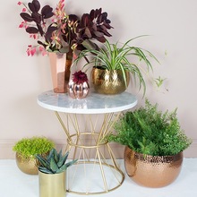 Round Shape Brass India Planters Style Vase, For Home Decoration, Packaging Type : Brown Export Quality Boxes
