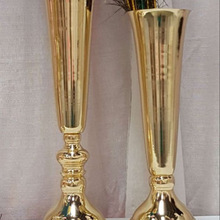 WB Inc Tall Trumpet Brass Vase, For Home Decoration, Packaging Type : Brown Export Quality Boxes