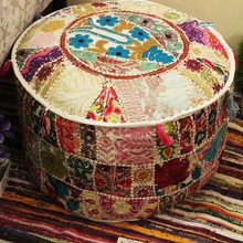 Fabric Ottoman Bohemian Pouf, Size : 22 Inch X 13 Inch, 17 Inch X 13 Inch