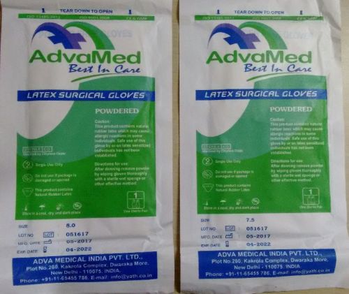 ADVAMED Latex Surgical Gloves, Size : M