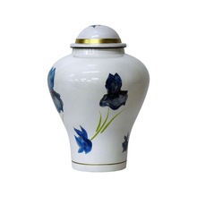 Flower Printed Brass Cremation Urn, Style : American Style