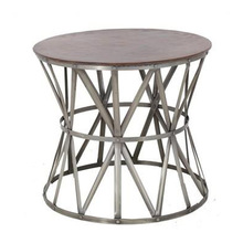 Metal Silver Aluminum Side Table