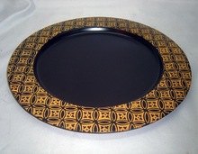 Colored Iron Black Charger Plate, Size : 12' (Inches)