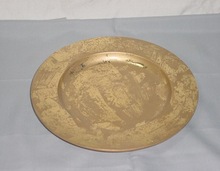 Iron Gold Charger Plate, Size : 12' (Inches)