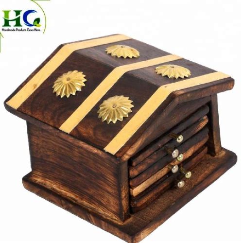 Round Wood Tea Coaster, Size : Custom