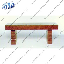 Natural Red Granite Backless Bench, Color : Yellow