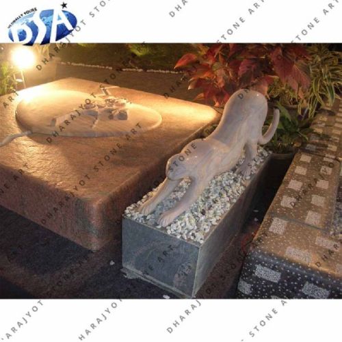 Pink Sandstone Standing Leopard Statue, Style : Western, Modern, Indian, American, European