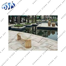 100% Natural Material (marble Sandstone S Shaped Bench, Color : Bidesar Brown