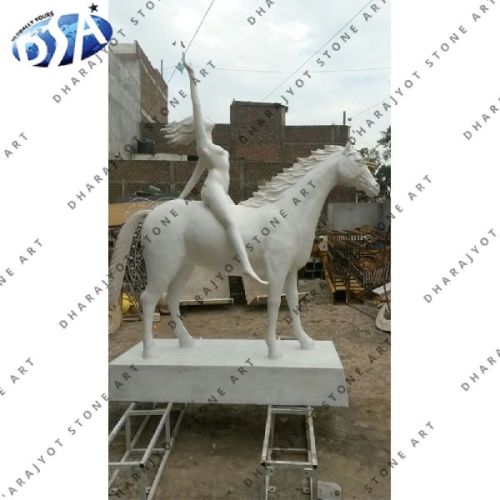 100% Natural Material (marble White Sandstone Horse Statue, Style : Western, Modern, Indian, American