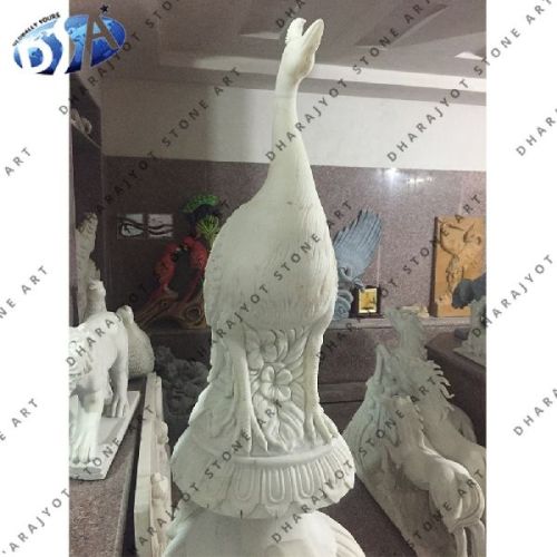 100% Natural Material (marble White Sandstone Peacock Statue, Style : Western, Modern, Indian, American