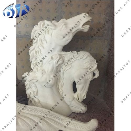 White Sandstone Three Horse Head Statue, Style : Western, Modern, Indian, American, European