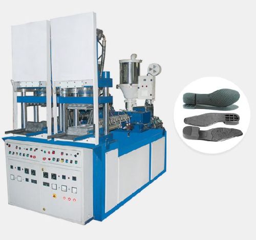 Blue 3-5kw Automatic Single Colour Sole Moulding Machine