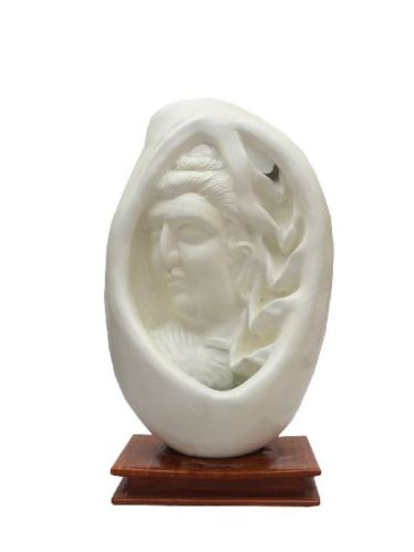 White Gautam Buddha With Shankh Fountain