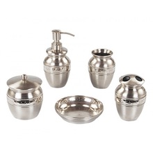 BAZOOKA Metal Silver Bathroom Set, Feature : Stocked