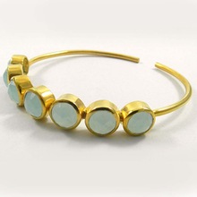 Aqua Chalcedony Gemstone Bangle