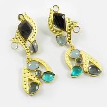 Shilpi Impex Black Banded Agate Earring