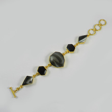 Shilpi Impex Black Banded Chain Bracelet